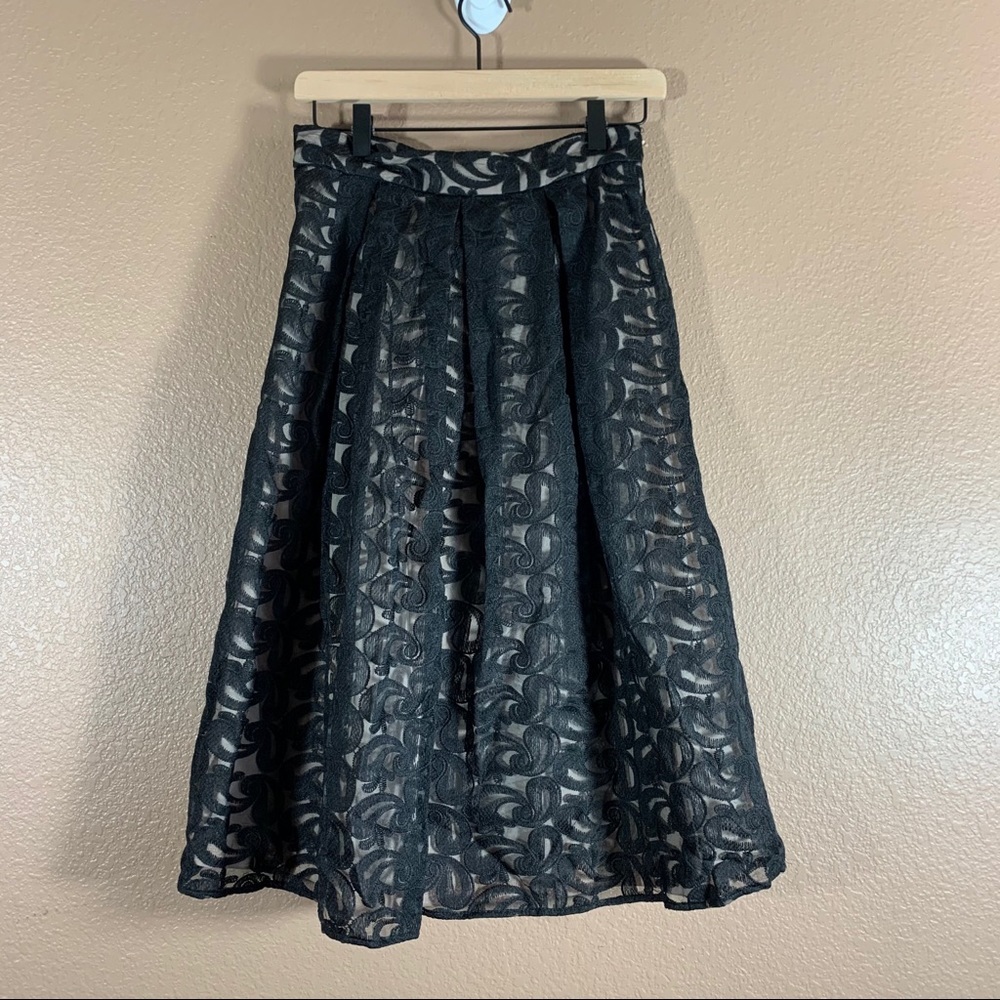 Miami Black Lace and Lined Skirt Medium